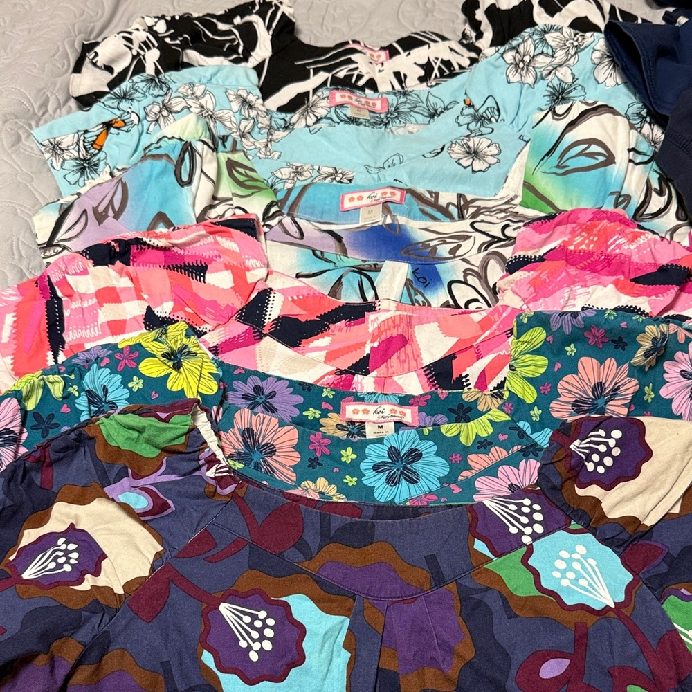 Koi Women's Tops in Multicolor Floral and Abstract Patterns